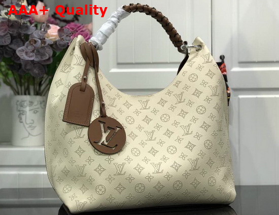 Louis Vuitton Carmel Hobo Bag in Creme Beige Mahina Perforated Calf Leather M53188 Replica